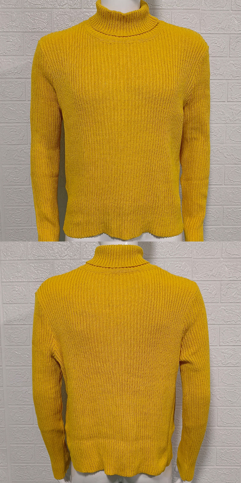 High-neck Slim-fit Long-sleeve Knitted Pullover Base Shirt