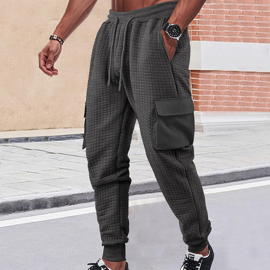 Men's Sports Sweatpants European And American Style Thickened Small Check