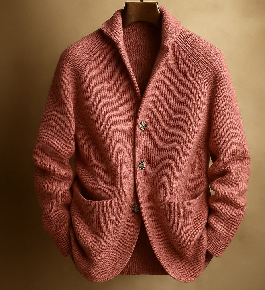 Vibrand Shawl-Collar Knit Cardigan