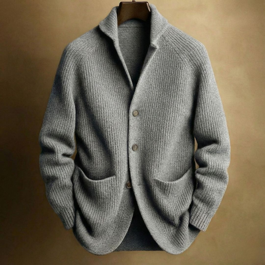 Vibrand Shawl-Collar Knit Cardigan